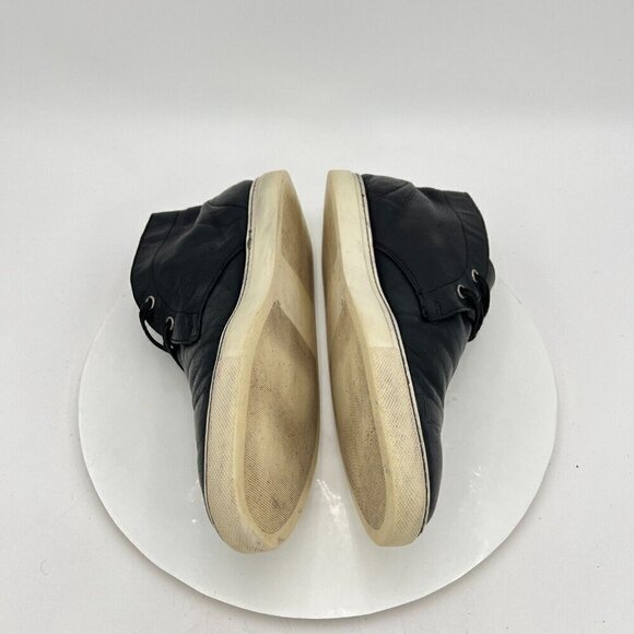 Barneys New York Men Size 9.5M Black Leather White Sole Chukka Ankle Shoes - Picture 9 of 15